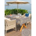 thumbnail image 5 of Outdoor Tablecloth with Umbrella Hole for Patio/Picnic/Party/Camping, Blue Beige Flowers Waterproof Table Cloth Rectangle Table Cover Washable, Boho Vintage Ethnic Floral Geometric (60"x 84"), 5 of 9