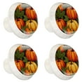 thumbnail image 2 of 4 Pcs Round White Knobs for Kitchen Cabinet Cupboard Dresser Bookcase Thanksgiving Pumpkin Drawer Pulls Handles Home Decor, 2 of 8