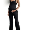 thumbnail image 6 of QATAINLAV Prime Sales Flare Leg Jumpsuits for Maternity Sleeveless Yoga Workout Bodysuit Pregnancy Casual Scoop Neck Full Length Rompers Black XL, 6 of 8