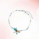 thumbnail image 5 of Tobilleras de estilo étnico, estilo bohemio, cadena para el tobillo, hecha a mano, con forma de estrella de mar y conchas, joyería azul, 5 of 6