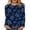 Navy, variant on IWRICH Women's Full Graphic Printed Long Sleeve T-Shirt Workout Tops Plus Size Outdoor Casual Tees Pink XL