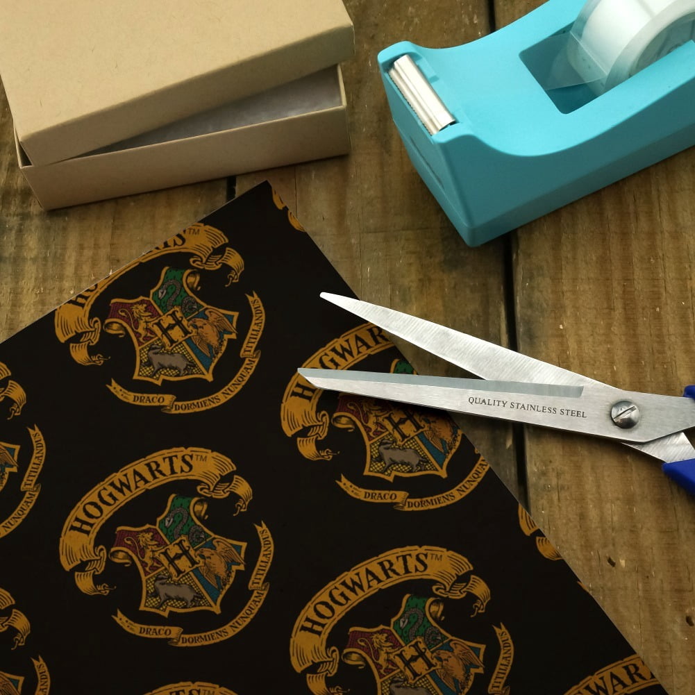 Harry Potter Ilustrated Hogwart's Crest Premium Kraft Roll Gift Wrap Wrapping Paper