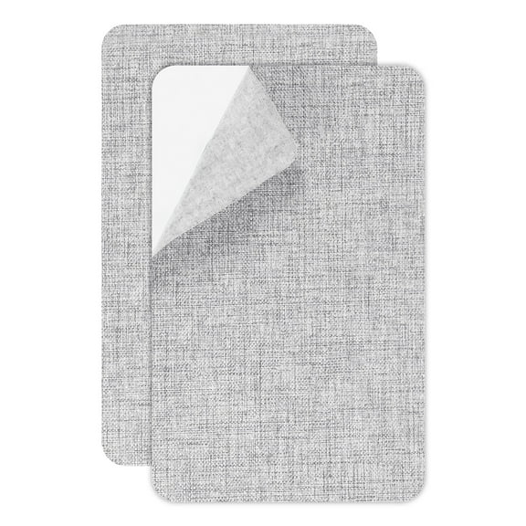 Uxcell Canvas Repair Patch, 2 Pcs 4.9 x 8 Inch Self-Adhesive Waterproof Linen Fabric Patch for Sofas Tote Bags Furniture Car Seats Canopy Tents Boat Covers, Light Gray