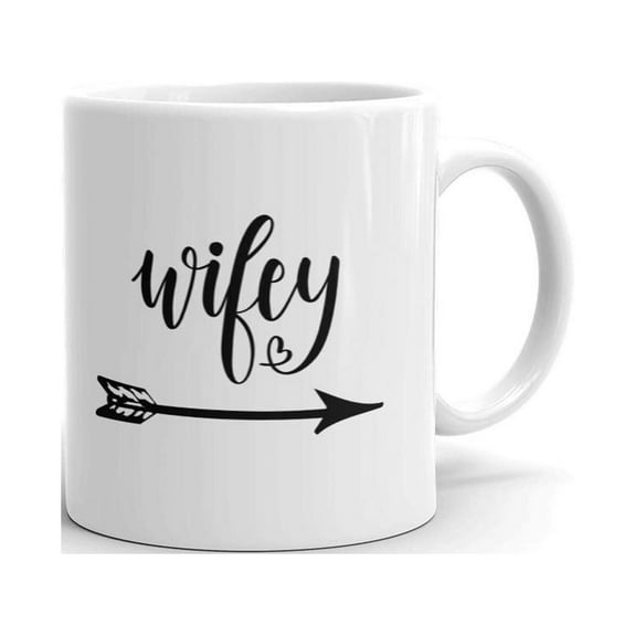 Wifey with Right Arrow Bride To Be Coffee Tea Ceramic Mug Office Work Cup Gift 11oz