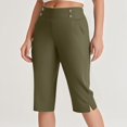 thumbnail image 2 of Ltctricy Women's Capri Pants Plus Size High Waisted Tapered Pull on Yoga Dress Cropped Pants Business Casual Summer Capris, 2 of 5