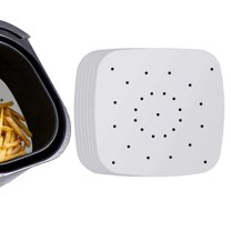 8.5x8.5In Square Air Fryer Liners,100Pcs White Non-Stick Baking Paper for Air Fryers,Non-Stick Steamer Liners,Premium Perforated Parchment Paper