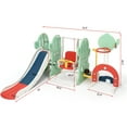 thumbnail image 2 of 7 en 1 Juego de toboganes y Columpios para Interiores, Juego no Empotrado para niños con Columpio Ajustable, aro de Baloncesto, fútbol, Golf, Juego de Lanzamiento de Anillos, 2 of 10