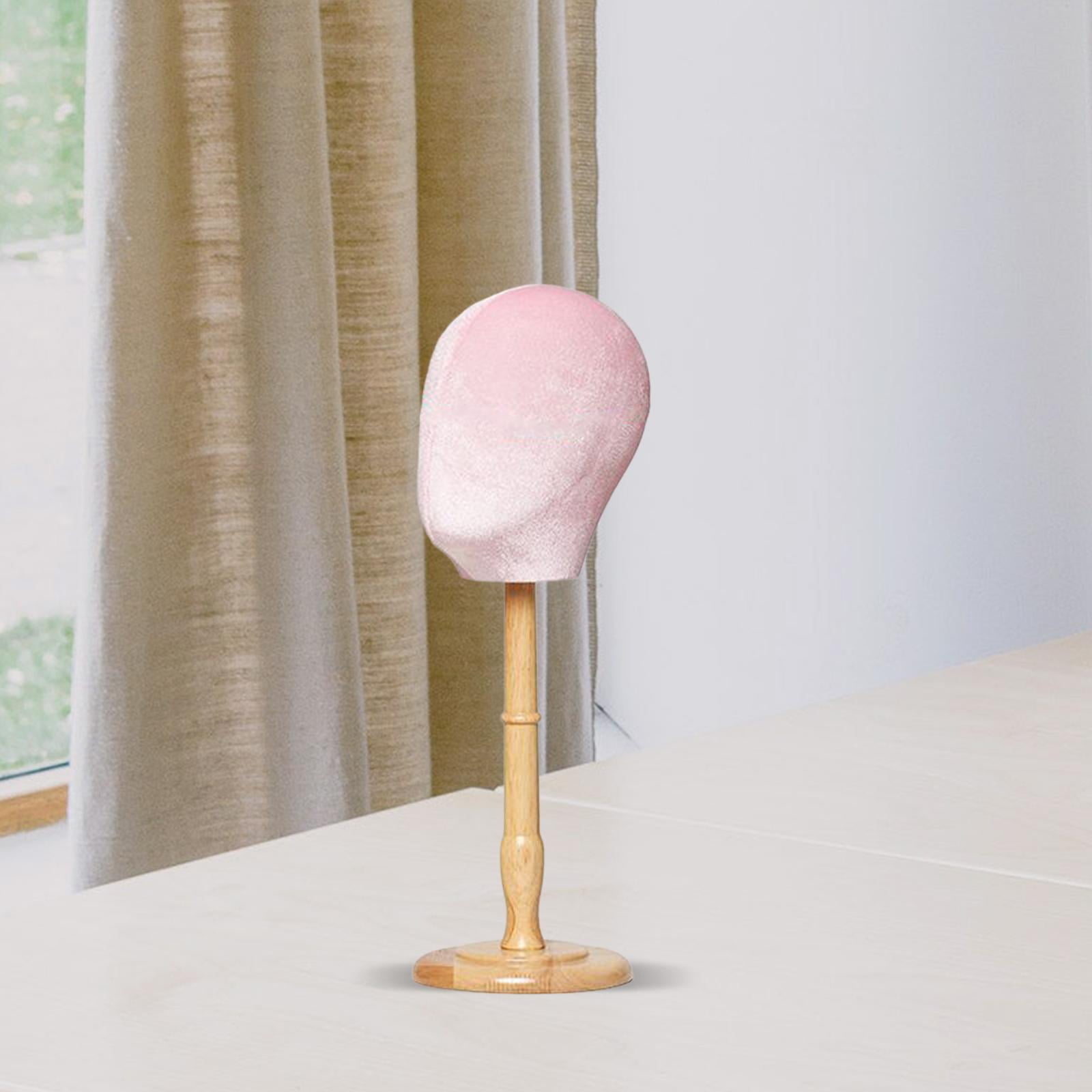 Hat Head Display Multipurpose Mannequin Head Model for Home Salon and Travel Pink Tall Base