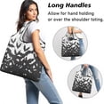 thumbnail image 2 of 5 Pack Foldable Shopping Bag,Halloween Bat Swarm Pattern Reusable Grocery Bags with Pockets,Large Reusable Tote Bags with Handles Waterproof & Lightweight, 2 of 6