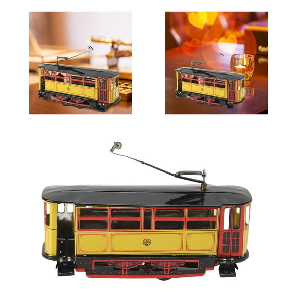 Trolley Wind Up Toys, Tinplate Vintage Metal Trolley Windup Toy Cool For Home