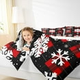 thumbnail image 4 of Feelyou Snowflake 01 for Teens, Black Red Plaid Twin Comforter Sets, Merry Christmas Reversible Bedding Set, Breathable Home Decor,2-Piece, 4 of 8