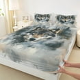thumbnail image 3 of Feelyou Jungle Wolf Wildlife Bed Sheets, Western Farmhouse Lake King Sheets, 3D Rustic Animal Sheet Set, Luxury Bedroom Decor, 4 Pieces, 3 of 7