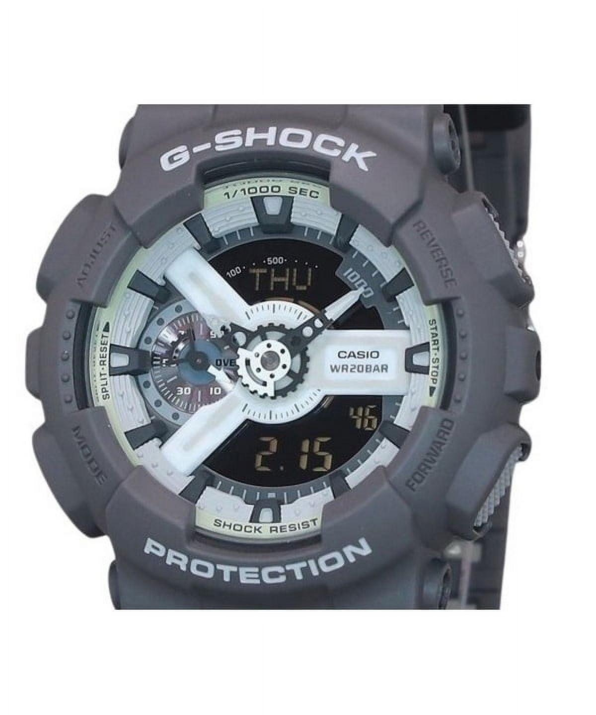 Casio G-Shock Hidden Glow Series Analog Digital Resin Strap Grey Dial Quartz GA-110HD-8A 200M Men's Watch