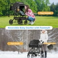 thumbnail image 6 of babyeap 2 in 1 Baby Stroller,Foldable Lightweight Carriage Reversible Bassinet Pram for Toddler,Travel Stroller with with Cup Holder、Storage Bag,Black, 6 of 10