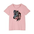 thumbnail image 2 of Toddler Independence Day T-Shirt Kids Patriotic Short Sleeve Shirt Boys Girls Summer Casual Round Neck Cotton Top Pink 3-4 Years, 2 of 7