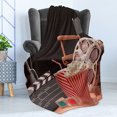 thumbnail image 4 of Movie Theater Soft Flannel Fleece Blanket, Objects of the Film Industry Hollywood Motion Picture Cinematography Concept, Cozy Plush for Indoor and Outdoor Use, 70" x 90", Multicolor, by Ambesonne, 4 of 5