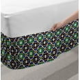 thumbnail image 2 of Antique Oriental Bed Skirt, Vibrant Flowers Framed Connected Lines, Elastic Bedskirt Dust Ruffle Wrap Around for Bedding Decor, 4 Sizes, Multicolor, by Ambesonne, 2 of 2