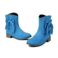 thumbnail image 4 of QQAMB Women Bow Detail Short Boots with Chunky Low Heel Ankle Booties for Casual Winter Wear and Outdoor Use, 4 of 8