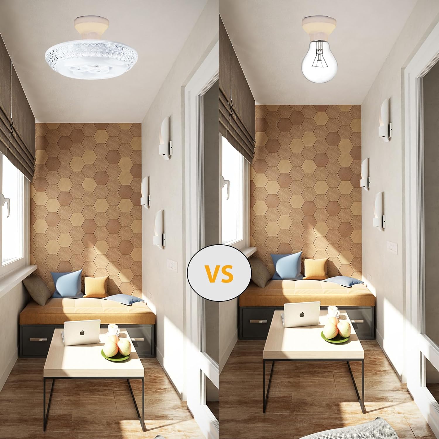 OUSIDE LED Ceiling Light 48W,E27 LED Ceiling Light RGB,LED Lamps Ceiling Lights,4 Light Modes,LED Ceiling Light Flat