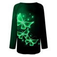 thumbnail image 5 of Camiseta holgada de manga larga con cuello redondo y estampado de mariposa a la moda para mujer Fridja  czfsfas245, 5 of 5