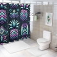 thumbnail image 6 of GOSMITH Shower Curtain Pineapple Satin Pineapple Chevron Satin White, 6 of 6