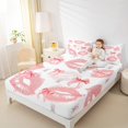 thumbnail image 4 of Castle Fairy Kawaii Pink Bowknot 3Pcs Twin Sheet Sets for Teens Girls Women,Floral Rose Twin Fitted Sheet,Dreamy Princess Breathable Flat Sheet,Breathable Home Decor, 4 of 7