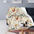 thumbnail image 3 of Chicken Floral Blanket Rooster Hen Printed Decor Throw Blanket Warm Soft Plush Lightweight Fleece Flannel Winter Blanket Farm Gifts for Girls Women Farmer Lover Boys Baby Kids Couch Bedding 40"X50", 3 of 6
