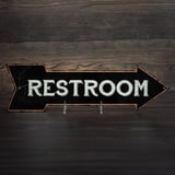 Restroom Black Rt Arrow Vintage Looking Metal Sign 5x17 205170003003 ...