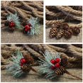 thumbnail image 2 of CHUANK 10 Pcs Centre de Table Tiges de Baies Rouges Factices Branche de Pin Pommes de Pin Perles Transparentes pour Centre de Table de Noël, 2 of 8
