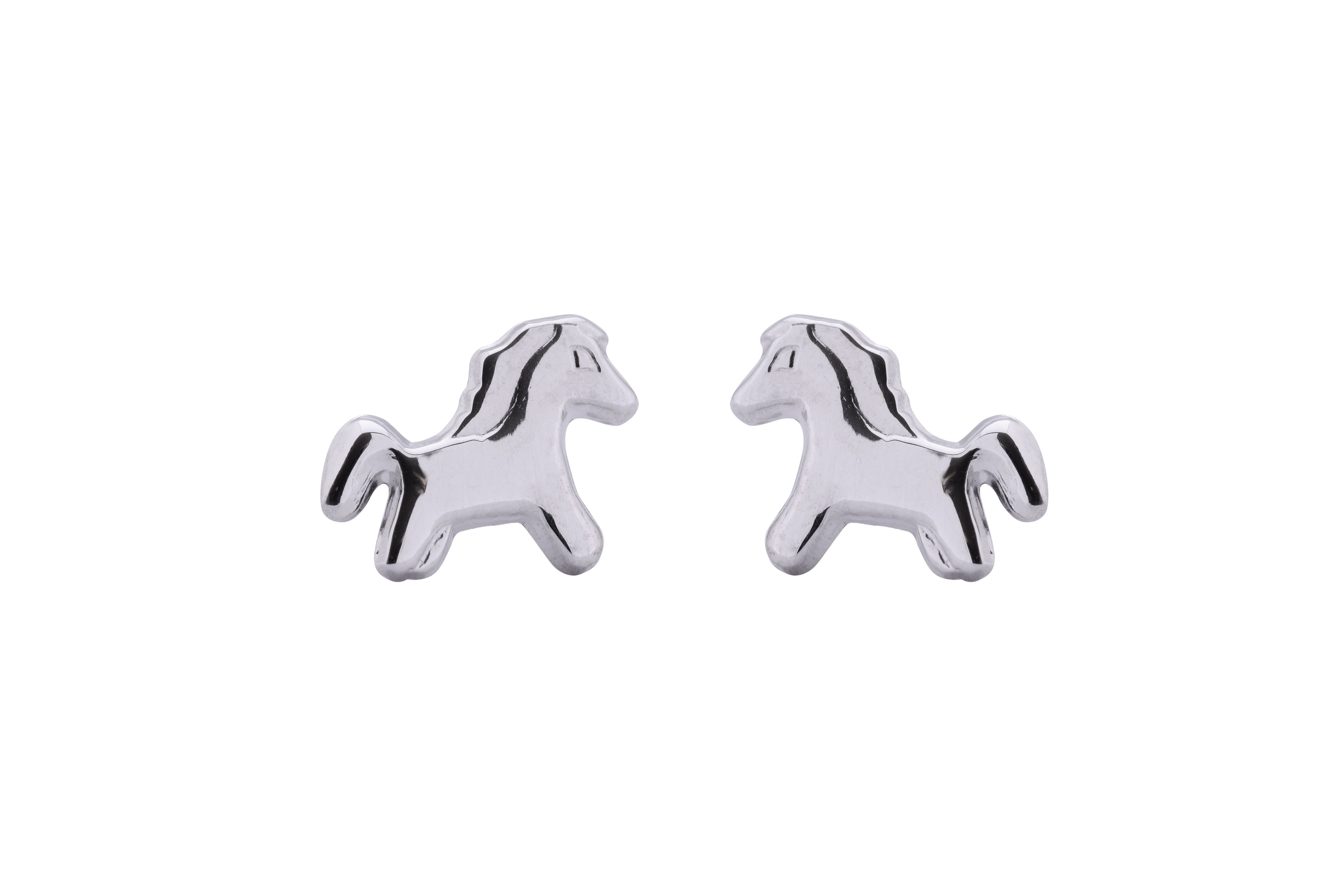 Baby Horse Pony Earrings in 14k White Gold - image 3 of 4