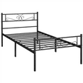 Yaheetech Graceful Scroll Platform Bed with Headboard and Footboard, Twin XL, Black