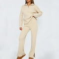 thumbnail image 2 of LYXSSBYX Sweatsuits 2pcs Sets Womens Women's Fashionable and Winter Sportswear, Solid Color Plush Long Sleeved Hooded Pants Set, 2 of 5