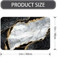 thumbnail image 2 of Super Absorbent Diatomaceous Earth Stone Bath Mat, Black White Golden Marble Quick-Drying Bathroom Carpets,Non Slip Bathtub Floor Mat，Easy to Clean, Simple Kitchen Doormat(Square 40×60cm), 2 of 6