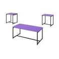 thumbnail image 2 of Gt 3 Piece Violet Carbon Fiber Wrap Coffee Table and End Table Set,Purple Metal Furniture Primary Living Space Tables, 2 of 5