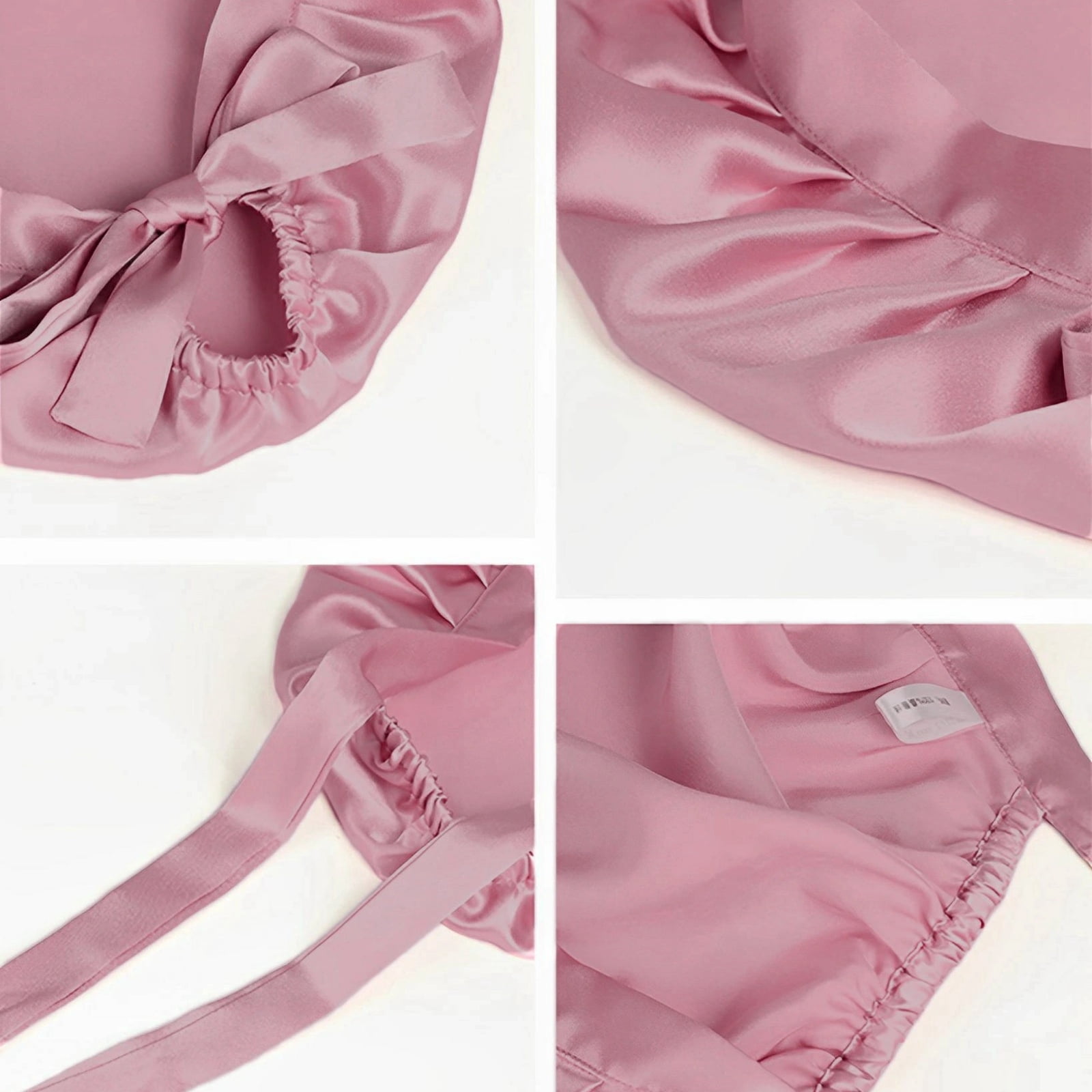 SusanSilk 100% Mulberry Silk Breathable Double Layer Sleep Cap with Tie Band