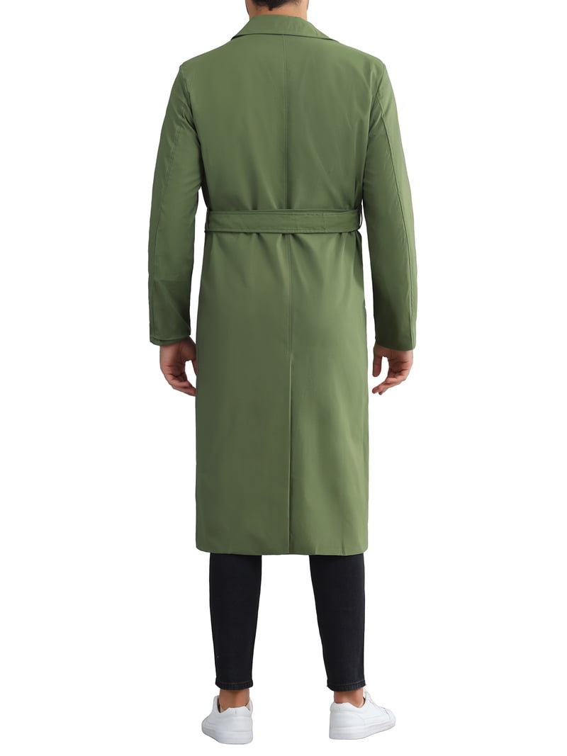 INSPIRE CHIC Classic Trench Coat for Men's Double Breasted Long