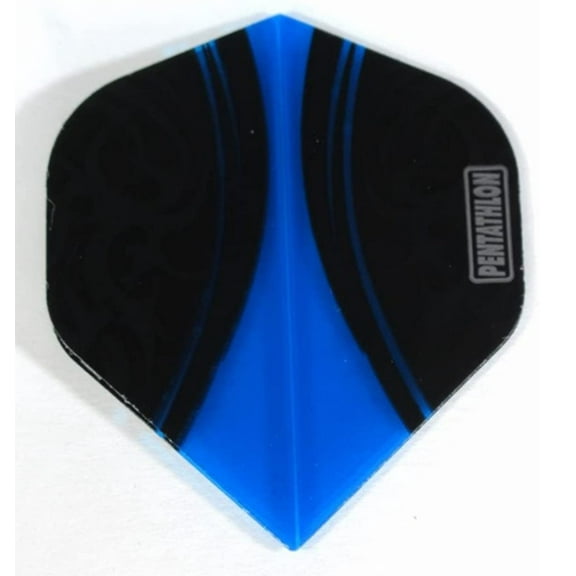 3 Sets (9 Flights) Pentathlon BLACK/BLUE Standard Ex-Tough Dart Flights - 100 Micron