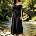 thumbnail image 7 of Women's Palace Dresses Long Sleeve Loose Solid Color Elegant Halloween Costume Party Dress, 7 of 7