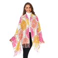 thumbnail image 3 of FORMRS Womens Scarf Winter Soft Long Big Warm Shawls Wrap Tassel Scarves, Orange Grapefruit Slices, 3 of 9