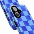 thumbnail image 2 of Blue Checkerboard Phone Case, Stylish Grid Pattern iPhone Cover, Unique Artistic Protective Case for iPhone 17 16 15 14 13 12 11 Pro Plus Mini, 2 of 6