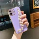 thumbnail image 3 of Funda blanda con cadena y pulsera de perlas chapadas de lujo para iPhone 15, 13, 14, 12 Pro Max, 11, XS, X, XR, 7, 8 Plus, mini SE, funda de silicona con purpurina, 3 of 5