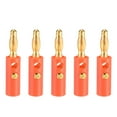 thumbnail image 2 of Uxcell 4mm Banana Speaker Cable Screw Plugs Connectors Red Jack Connector 5 pack, 2 of 5