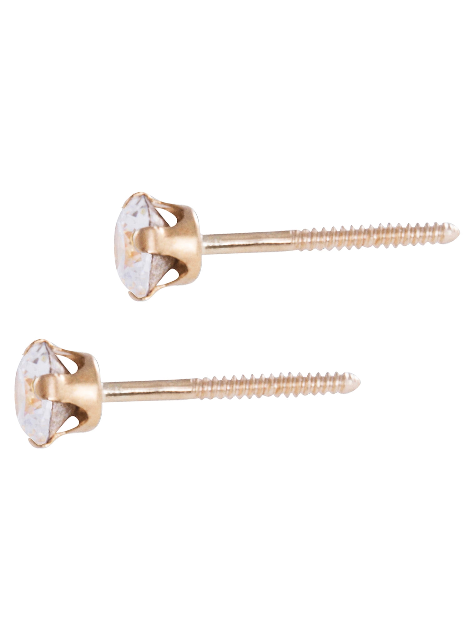 Brilliance Fine Jewelry CZ Round Stud Earrings, 14K, Yellow Gold, 2.50 in