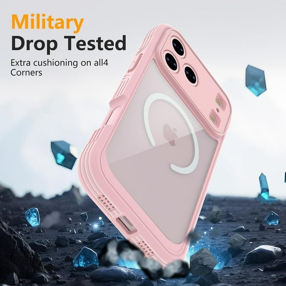 YUYAN-for iPhone 17 Pro Max Magnetic Case with Built-in Privacy Screen Protector,Compatible with MagSafe,360° Full Body Shockproof Anti-Spy Phone Cases Cover for iPhone 17 ProMa,Orange