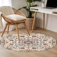 thumbnail image 4 of Round Rugs 3Ft, Ethnic Southwestern Round Area Rug Washable Indoor Throw Carpet, Tribal Antique Boho-Chic Heritage Small Non Slip Circle Rug for Bedroom Living Room Home Decor Aesthetic, 4 of 8