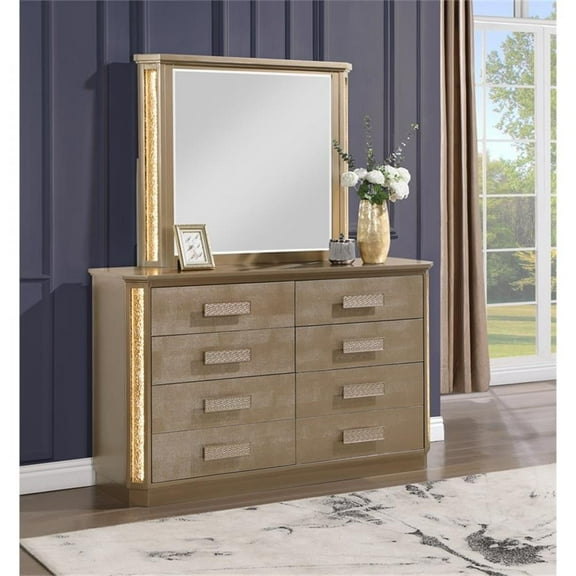 Medusa Modern Style Copper & Gold Finish Dresser made with Wood (NO MIRROR)