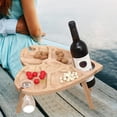 thumbnail image 3 of Mesa De Picnic De Vino Al Aire Libre Mesa De Picnic De Madera De Corazón Plegable Portátil Con Soporte De Vidrio Bandeja De Refrigerios Para Park Beach Camping Cena Al Aire Libre Kearding OD014135-00, 3 of 6