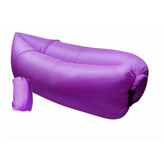 T&C- Outdoor Air Lazy Quick Inflatable Lounger Sofa Bag, Portable Sofa Air Sleeping lunch break mattress. Outdoor camping, Beach, Festival, Concert Recliner with Storage Bag- Purple