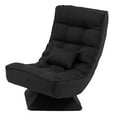 thumbnail image 1 of Costway 360° Swivel Floor Chair 5-Level Adjustable Lazy Chair w/ Massage Pillow Black, 1 of 10