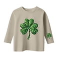 thumbnail image 4 of CONZONE St. Patrick'S Day Toddler Baby Girls T Shirts 3/4 Sleeve Fashion Clover Graphic Tee Shirt for Girls Crew Neck Soft Loose Childrens Spring Tops, 4 of 4
